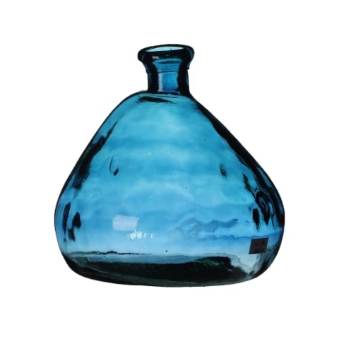 NATURAL LIVING VASE Mila 10L Saphir AUS RECYCELTEM Glas D33CM X H33CM