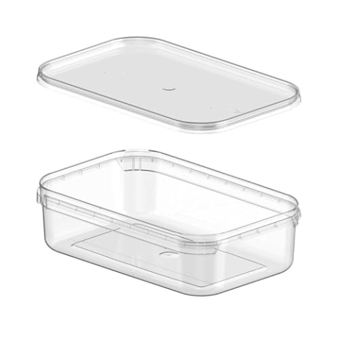 Intopack 189 x Kunststoffdose Plastikbecher mit Deckel 750 ml, transparent, lebensmittelecht, BPA-frei, wiederverwendbar, recyclbar