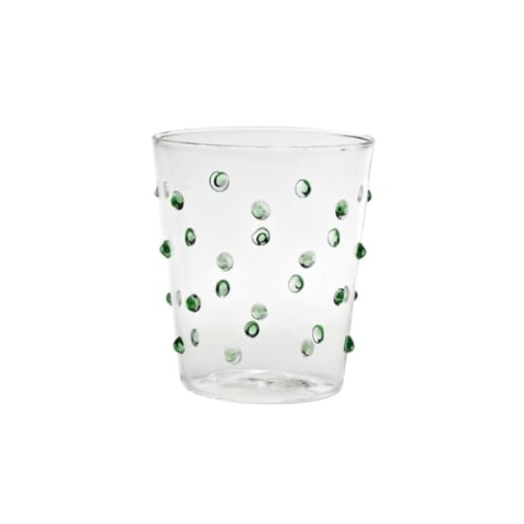 Zafferano Party Gläser Set aus Borosilikatglas im Polka Dot Design (Grün)