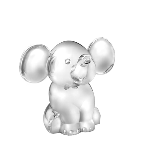 Zilverstad 6035261 Spardose Sitzender Elefant, Zink-Legierung, silberfarben, 11 x 13.6 x 4.2 cm