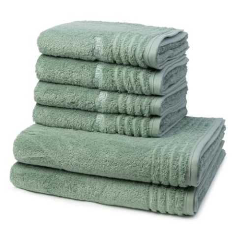 Vossen - Vienna Style Supersoft - 4 X Handtuch 2 X Duschtuch - Im Set - Baumwolle - extrem flauschig (6er Set Soft Green)