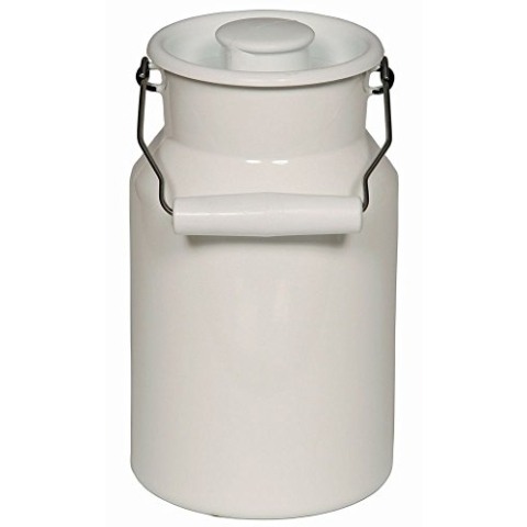 Riess, 0506-033, Milchkanne mit Deckel 1.5 Liter, CLASSIC-WEISS, Höhe 19.2 cm, Inhalt 1.7 Liter, Emaille, weiß