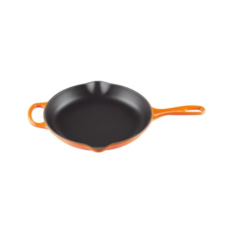 LE CREUSET Signature Gusseisen Brat- und Servierpfanne, Rund, Ø 26 cm, Für alle Herdarten inkl. Induktion geeignet, 2,34 kg, Ofenrot, 20182260900422