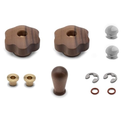 LELIT Upgrade Kit für Mara- und MaraX-Kaffeemaschinen - Drehknöpfe und Hebel für den Wasserdampf - Braun