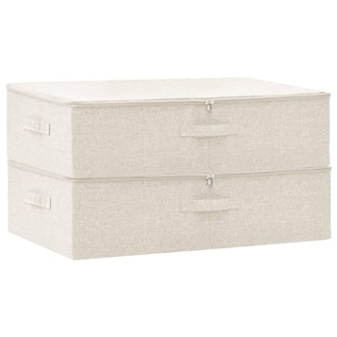 Aufbewahrungsboxen 2 Stk. Stoff 70x40x18 cm Creme