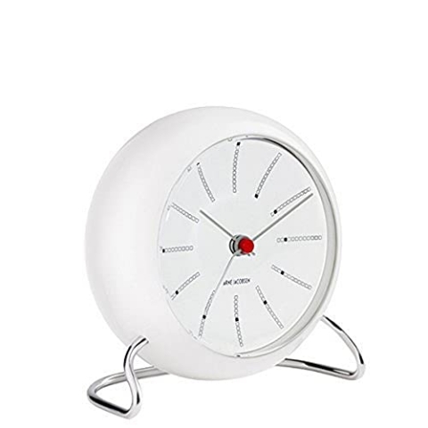 Arne Jacobsen Tischuhr Ø11 cm Bankers Originaldesign Kreative Details, weiss, Weiß