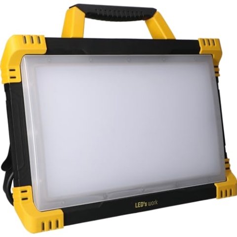 LED's work 0300832 LED-Baustrahler mit zwei Steckdosen 80W neutralweiß IK08 3m Zuleitung IP54