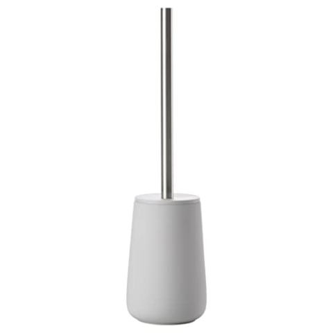 Zone Denmark Nova Toilettenbürste, Klobürste aus Porzellan und Edelstahl, WC Bürste mit Bürstenhalter, Soft-Touch-Beschichtung, Durchm. 10,3 cm, Höhe 37 cm, Soft Grey