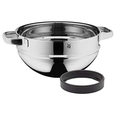 WMF Compact Cuisine Wasserbadschüssel 24 cm stapelbar, Rührschüssel für Wasserbad, Cromargan Edelstahl Schüssel poliert, spülmaschinengeeignet