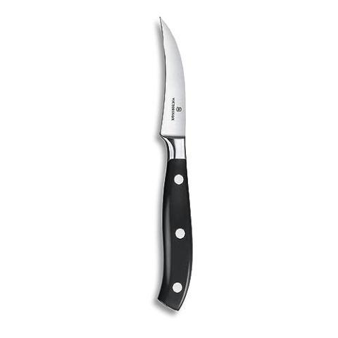 Victorinox Grand Maître, Profi Tourniermesser, Extra Scharfe Klinge, gerader Schliff, 8 cm, Kunststoffgriff, Rostfreier Stahl, schwarz