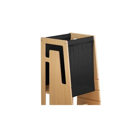 Tuki Entdeckertuch Schwarz - Rausfallschutz für Tuki Lernturm | Original Schweizer Design, 100% Baumwolle, Ab 9 Monaten, Bis 60°C waschbar