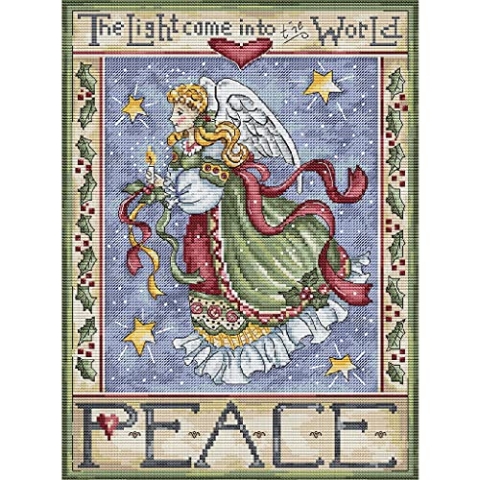 Letistitch Kreuzstich Set Angel des Friedens, Zählmuster, 28x21cm