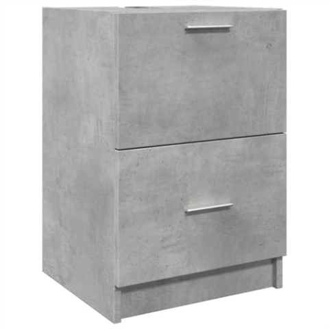 vidaXL Waschbeckenunterschrank, Unterschrank für Badezimmer, Badschrank mit Stauraum, Badezimmerschrank Waschtischunterschrank, Betongrau Holzwerkstoff