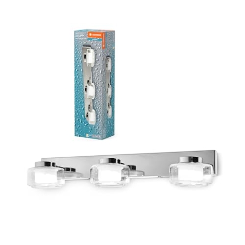 LEDVANCE ORBIS Flame Wand- und Deckenleuchte mit LED, Chrom, 16.5W, 1050lm, 3000/4000K, Farbtemperatur über Wandschalter einstellbar (kaltweiß/warmweiß), IP44 Schutz vor Fremdkörpern und Spritzwasser