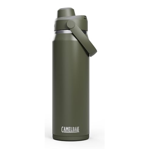 CAMELBAK Thrive Chug Wasserflasche aus isoliertem Edelstahl | 740 ML | leicht zu tragen, auslaufsicher | Moosgrün