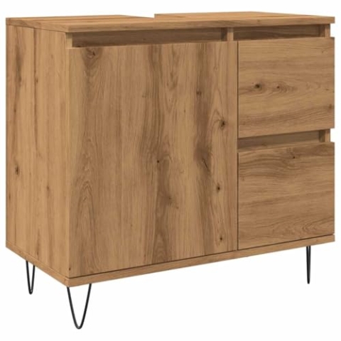 vidaXL Waschbeckenunterschrank Artisan-Eiche 65x33x60 cm Holzwerkstoff, Waschtisch, Waschbeckenunterschrank, Waschtisch Unterschrank