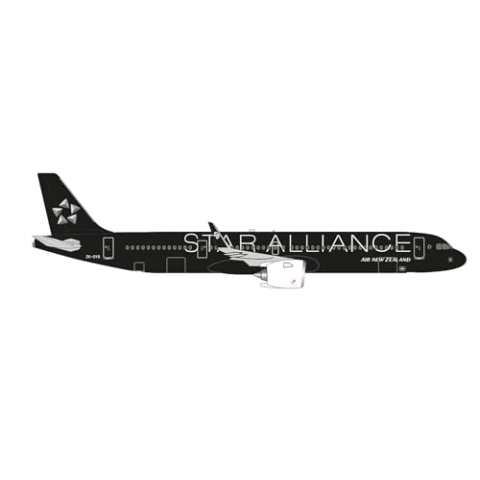 herpa Modellflugzeug Air New Zealand Airbus A321neo Star Alliance Miniatur im Maßstab 1:500, Sammlerstück, Modell ohne Standfuß, Metall