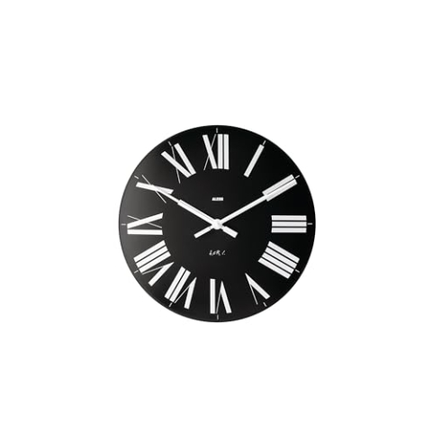 Alessi 12 B Firenze Wanduhr aus ABS, Quarzwerk, schwarz, Ã˜ 36cm