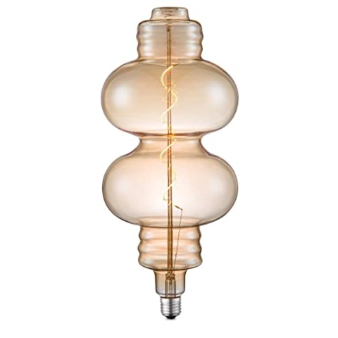 Home Sweet Home Edison Vintage E27 | LED-Filament-Leuchtmittel Spiral | Ambra | Dimmbar | 4W 280lm 2700K | warmweißes Licht | für E27-Fassungen