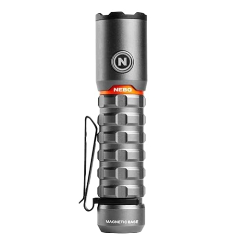 NEBO Torchy 2K - Mini Taschenlampe & Arbeitsleuchte - USB aufladbare Camping- & Arbeitstaschenlampe mit 5 Lichtmodi - Bis zu 30 Stunden Ladezeit - Abnehmbarer Stahlgürtel-/Taschenclip, Wasserdicht