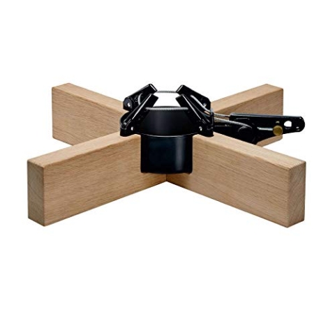 KRINNER Design Weihnachtsbaum Christbaumständer Kopenhagen Eiche/schwarz 50 cm inkl. Fußpedal-und Einseiltechnik für Baumhöhe bis 2,5m 95020