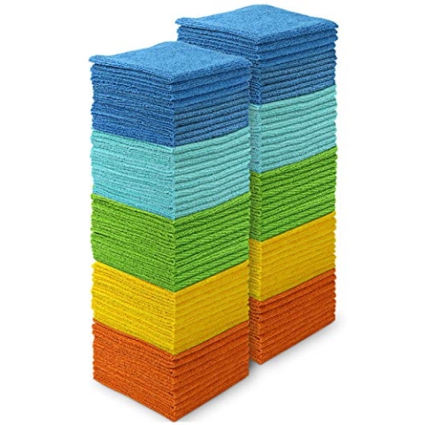 AIDEA Mikrofaser Reinigungstücher Lappen Putztücher Fenster Tücher Mikrofasertücher Geschirrtücher 100 Stück, 30x30cm