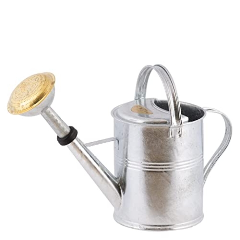 PLINT 5L Watering Can - Modern Style Watering Pot for Indoor and Outdoor House Plants - Coloured Galvanised Powder Coated Steel - Metal Design with Narrow Spout and High Handle - (Zinc)