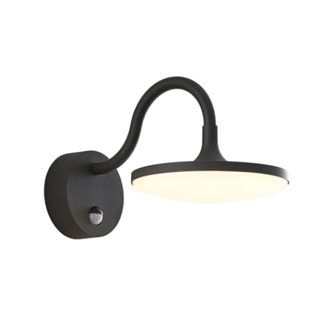 Arcchio LED Wandleuchte außen Fineria mit Bewegungsmelder (spritzwassergeschützt (Modern) in Schwarz aus Aluminium (1 flammig,) - Wandlampe für Außenwand/Hauswand Haus Terrasse und Balkon