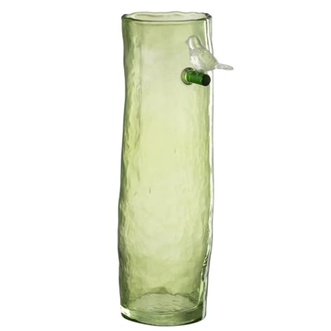 VASE LANG Vogel Glas GRÜN Large