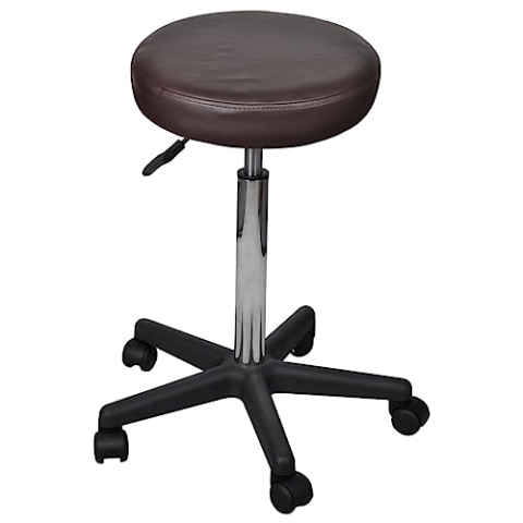 vidaXL Rollhocker Höhenverstellbar Braun Drehstuhl Arbeitshocker Hocker Büro
