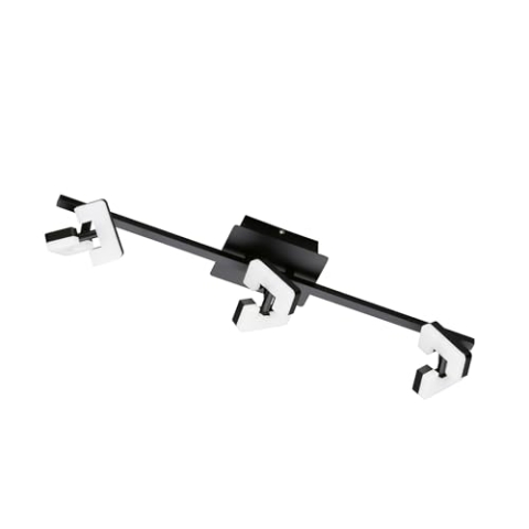 Fischer & Honsel Deckenleuchte, Ray | sandschwarz | schwenkbar | L: 60 cm, B: 9,50 cm | Ausladung Decke: 13 cm| 3x LED 4,5 Watt 3000 Kelvin | 1900 Lumen | 21402 | EEG: E