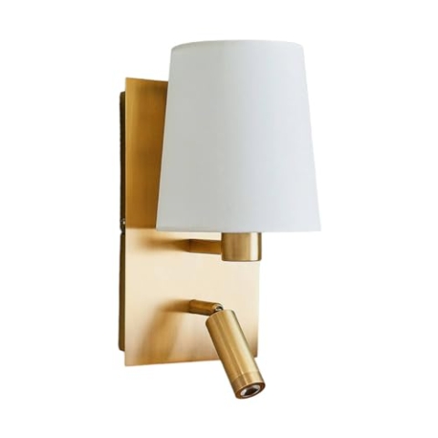 Lindby Wandleuchte, Wandlampe Innen Aiden in Bronze aus Textil (1 flammig,) - Wandleuchten Wandstrahler Wandbeleuchtung Schlafzimmer/Wohnzimmer Wohnzimmerleuchte
