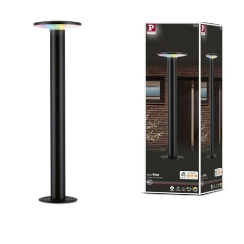 Paulmann 94756 LED Außenleuchte Pollerleuchte Smart Home Zigbee Plate insektenfreundlich IP44 600mm RGBW+ 200lm 230V dimmbar Anthrazit Metall