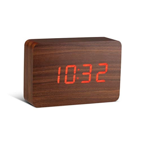 Gingko GK15R8 Digitaluhr 'Click Clock' Ziegelsteinform, Schwarz mit weißer LED-Anzeige