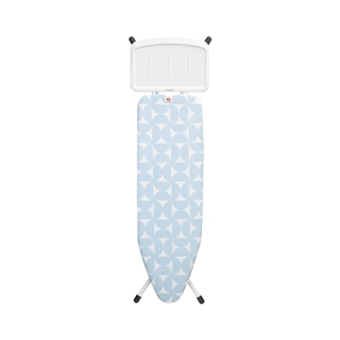 Brabantia - Bügelbrett B - XL-Dampferzeuger - Mittelgroß & Faltbar - Höhenverstellbar - rutschfeste Gummifüße - Angepasster Baumwollbezug - Kinder- & Transportsicherung - Fresh Breeze - 124 x 38 cm