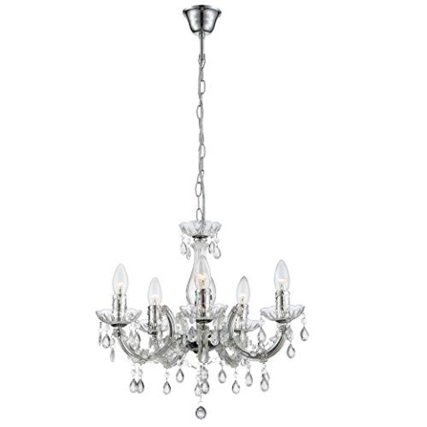 GLOBO Hänge Leuchte Kronleuchter Kristall Luster Decken Lampe Schlaf Zimmer Beleuchtung 63116-5