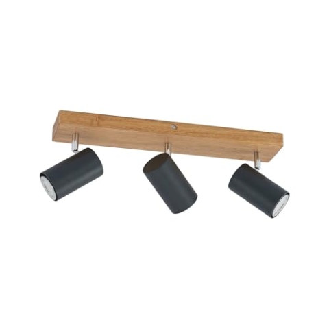 Lindby Strahler Maniva (Modern) aus Holz (3 flammig, GU10) - Deckenlampe Deckenleuchte Lampe Spot Wohnzimmerleuchte