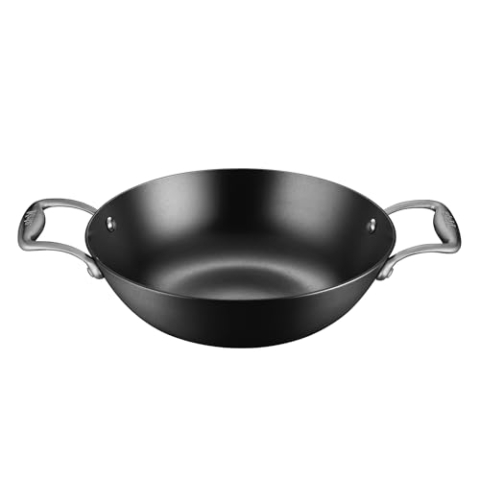 Stahl Blacksmith Plus Gusseisen Wok | Ø 28 cm | Leichtgewicht Eisenwok | Nitrierter Wok zum Kochen | Induktions- und Gasherd-kompatibel | 3,2 L (Für 4 Personen)