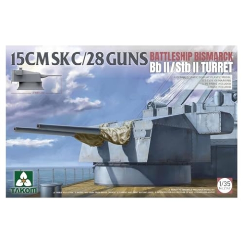 Takom TAK2147 2147 15 cm SK C/28 Bismarck Geschützturm 1:35 - Modellbau