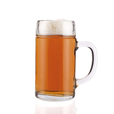 Stölzle Oberglas Bierkrug Styria / 6er Set Bierkrüge 1 Liter/Stabiler Bier Krug/Maßkrug aus Soda Lime Glas/Bierglas 1L Spülmaschinengeeignet