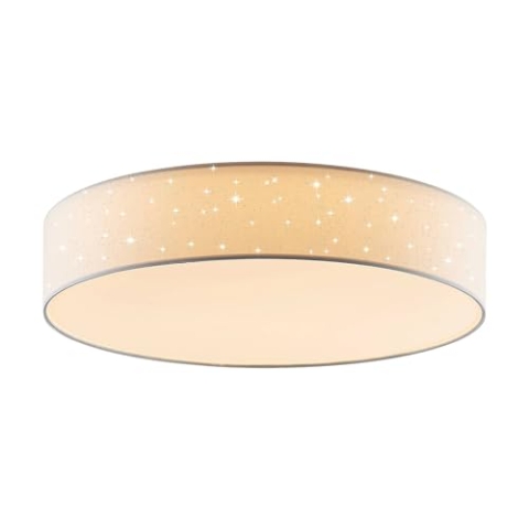 Lindby LED Deckenleuchte Ellamina dimmbar mit Leselampe (Modern) in Weiß aus Textil (1 flammig,) - Lampe Deckenlampe Wohnzimmerleuchte