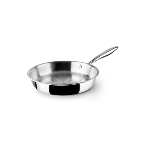 IBILI Dreilagige Pfanne, natürlich, 28 cm, Edelstahl, induktionsgeeignet, ohne Antihaftbeschichtung, Silver