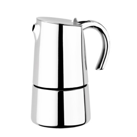 BRA A170501 170501 Italienische Kaffeemaschine, 4 Tassen, Edelstahl, grau, 4 tazas