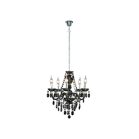 Reality Leuchten R1107-02 Kronleuchter, Ex kl. 5 x E14, Schwarz, 5-flammig