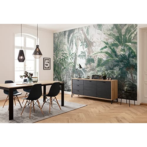 Komar Vlies Fototapete - Fata Morgana - Größe 350 x 250 cm, Bahnbreit 50 cm - Tapete, Dschungel, Schafzimmer, Wohnzimmer