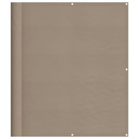 vidaXL Balkon Sichtschutz, Balkonbespannung mit Ösen Seil, Wasserfeste Balkonabdeckung, Balkonverkleidung für Balkon Terrasse, 120x1000cm Taupe 100% Polyester-Oxford