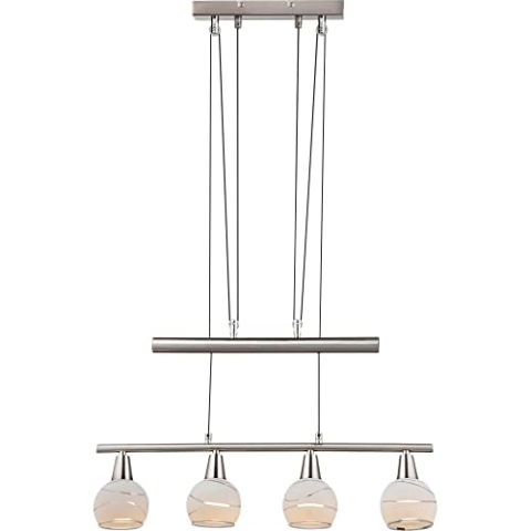 Globo LED Decken Hänge Lampe Glas Spot Wohn Zimmer Zugpendel Leuchte höhenverstellbar 54341-4Z