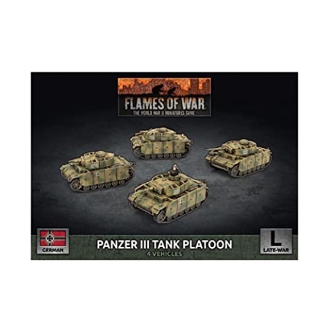 Flames of War: Später Krieg Deutsch: Panzer III Panzer Platoon (x4 Kunststoff)