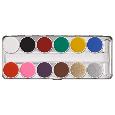 kryolan Aquacolor Palette 12 Farben