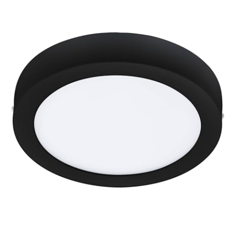 EGLO connect.z Smart-Home LED Bad-Deckenlampe Fueva-Z, Ø 21 cm, ZigBee, App und Sprachsteuerung Alexa, Lichtfarbe (warmweiß-kaltweiß), dimmbar, Metall Aufbauleuchte schwarz, IP44